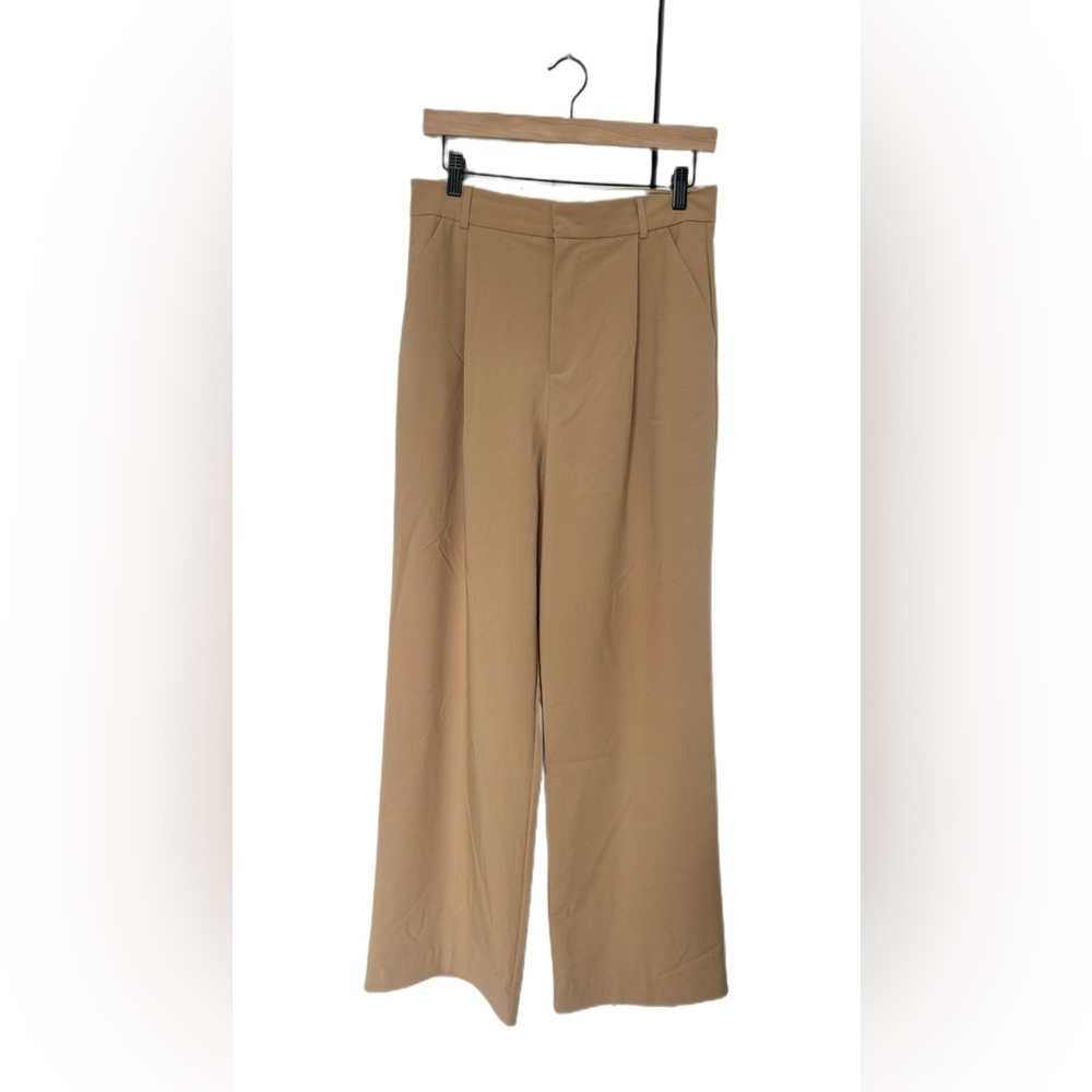 ZARA Camel Wide Leg Dress Pants Women’s Medium High Waist Trousers Work